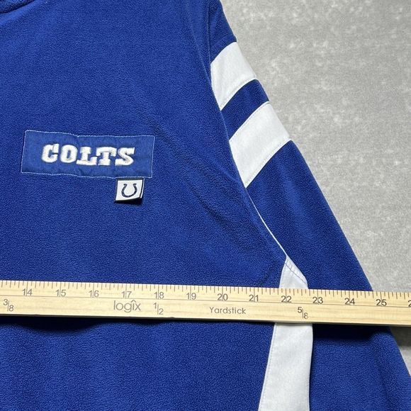 NFL Indianapolis Colts Fleece 1/4 Zip Blue Pullover Sweater Coldgear Men’s Large - Picture 6 of 11